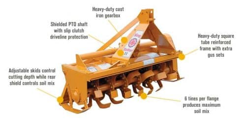 6 tine rotary tiller