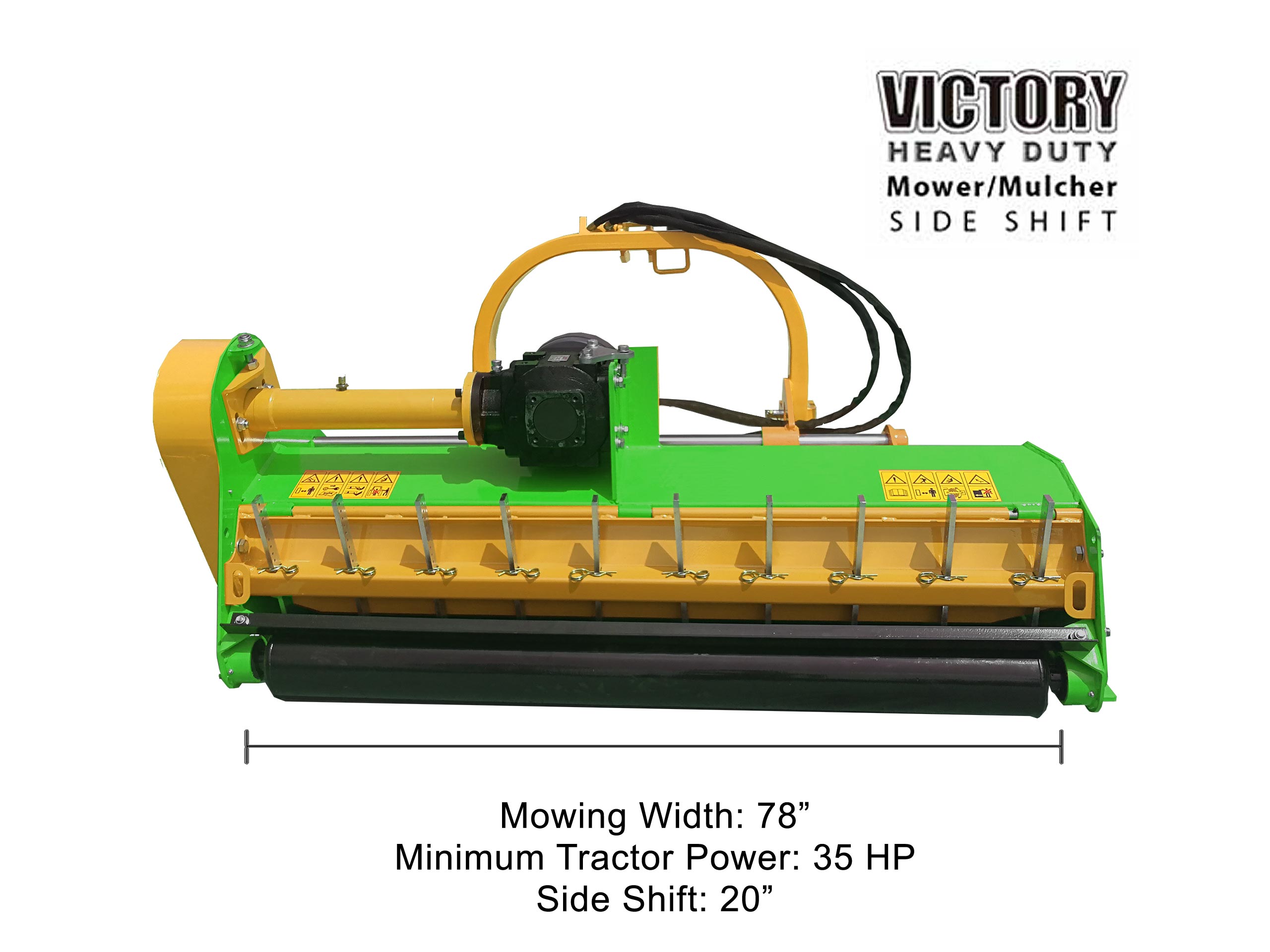 78 inch flail mower mulcher with hydraulic shift
